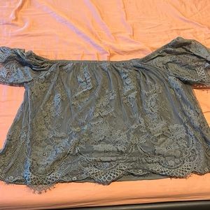 American eagle cropped off the shoulder blouse